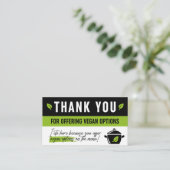 Carte Merci pour Vegan Options (Debout devant)
