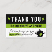 Carte Merci pour Vegan Options (Devant)