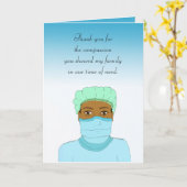 Carte Merci pour votre compassion pour l'infirmière ou l (Fleur jaune)