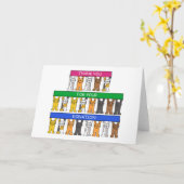 Carte Merci pour votre don, Cartoon Cats. (Fleur jaune)