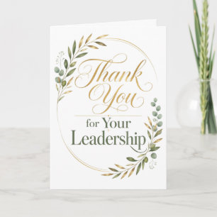 Carte Merci pour votre don de leadership