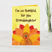 Carte Merci Pour Votre Grand-Fille Bon thanksgiving (Devant)