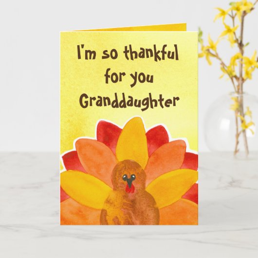 Carte Merci Pour Votre Grand-Fille Bon thanksgiving (Fleur jaune)