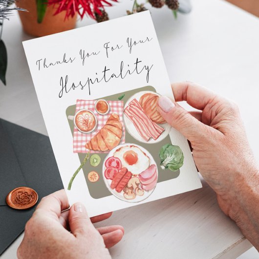Carte Merci pour votre hospitalité
