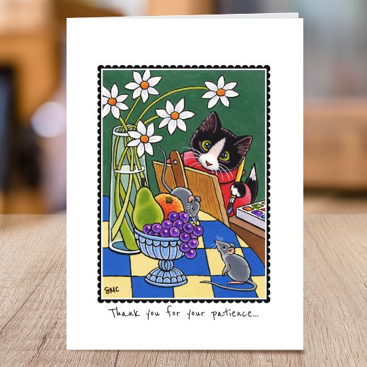 Carte Merci pour votre patience Cat Mouse Custom