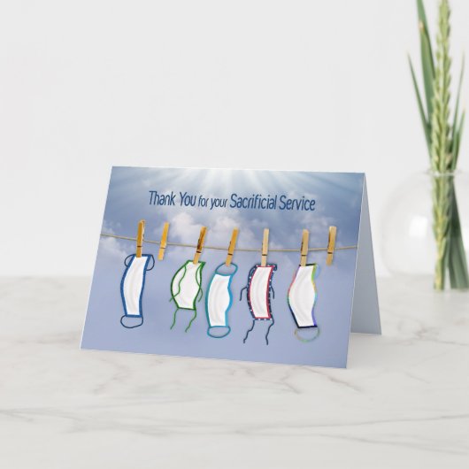 Carte Merci pour votre service, Coronavirus COVID-19, (Devant)