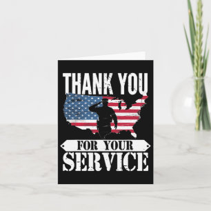 Carte Merci Pour Votre Service Vétéran Patriot Militar