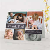 Carte Merci | Présentation des photos de deuxième bébé (Fleur jaune)