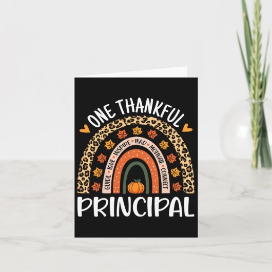 Carte Merci Principal Thanksgiving Rainbow Leopard Pr (Devant)