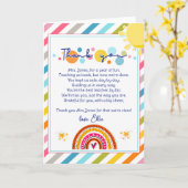 Carte merci professeur Appréciation poème nuage arc-en-c (Fleur jaune)