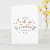 Carte Merci Professeur de Nous Aider à Grandir (Fleur jaune)