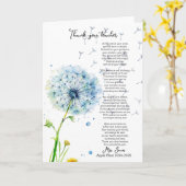 Carte merci professeur retraite poème pissenlit (Fleur jaune)