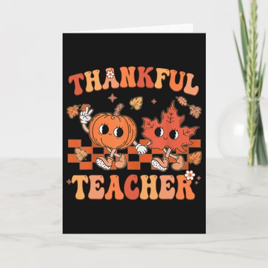 Carte Merci Professeur Rétro Super Thanksgiving Fall (Devant)