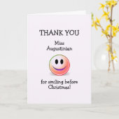 Carte Merci PROFESSEUR SOURIRE AVANT NOËL (Fleur jaune)