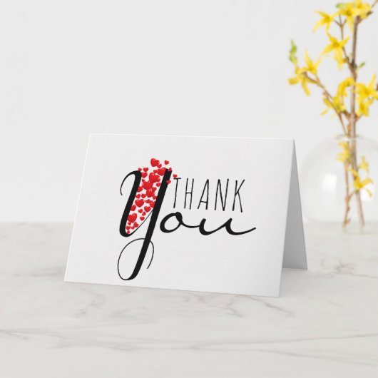 Carte Merci Red Hearts (Fleur jaune)