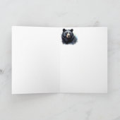 Carte Merci Remercier Ours Noir Animal Nature Faune (Intérieur)