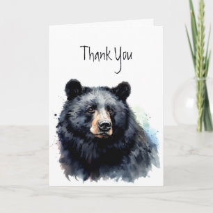 Carte Merci Remercier Ours Noir Animal Nature Faune