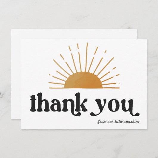 Carte Merci rétro Sunshine (Devant / Derrière)