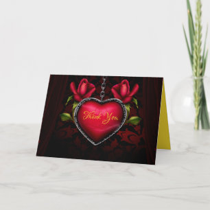 Carte Merci romantique du coeur rouge Personnaliser
