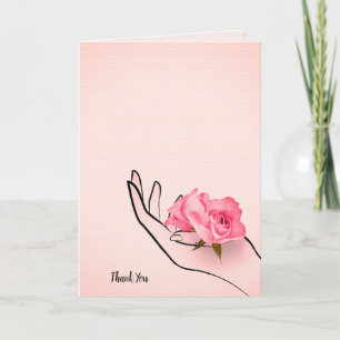 Carte merci rose à la main