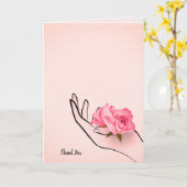Carte merci rose à la main (Fleur jaune)