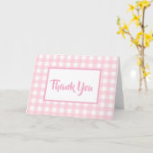 Carte Merci rose En vichy (Fleur jaune)