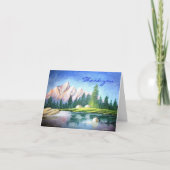 Carte Merci Rose Mountain Painting Note (Devant)
