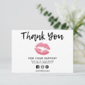 Carte Merci Rose Parties scintillant Lieux Média Inserti (Debout devant)