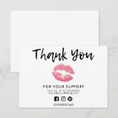 Carte Merci Rose Parties scintillant Lieux Média Inserti (Devant / Derrière)