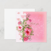 Carte Merci rose vintage (Devant / Derrière)