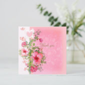 Carte Merci rose vintage (Debout devant)