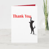 Carte Merci rouge avec chat noir (Devant)