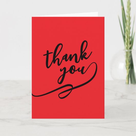 Carte Merci Rouge Écarlate Classique Unique Simple (Devant)