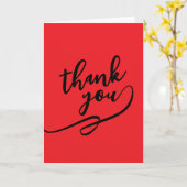 Carte Merci Rouge Écarlate Classique Unique Simple (Fleur jaune)