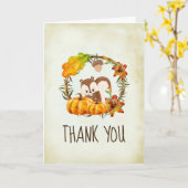 Carte Merci rustique de l'automne avec un tamia et des c (Fleur jaune)