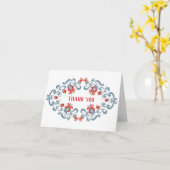 Carte Merci scandinave d'art populaire (Fleur jaune)