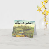 Carte "Merci !" + Scierie Rustique Historique (Fleur jaune)