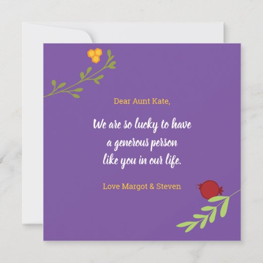 Carte Merci Script Whimsical Spring Floral (Dos)