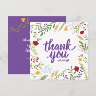 Carte Merci Script Whimsical Spring Floral