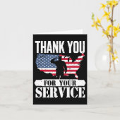 Carte Merci Service vétéran salue Patriot Militaire (Fleur jaune)