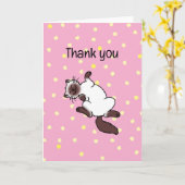 Carte merci (siamese playful cat) (Fleur jaune)