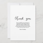 Carte Merci simple Script Mariage Couple Photo (Dos)