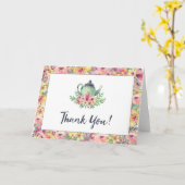 Carte Merci Teapot Aquarelle (Fleur jaune)
