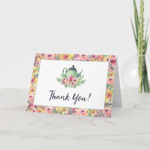Carte Merci Teapot Aquarelle