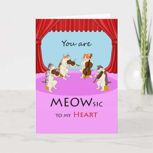 Carte Merci, Thème De Musique, Quatuor À Cordes De Chat (Devant)