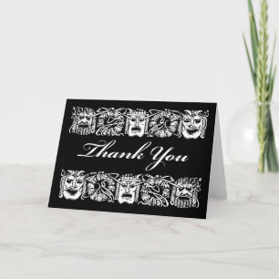 Carte Merci, Thème Masque De Théâtre, Blanc À L'Intérieu