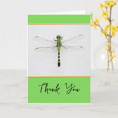 Carte Merci Toute occasion avec libellule et or (Fleur jaune)