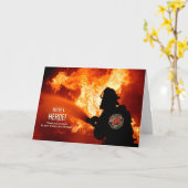 Carte Merci un héros de pompier vierge à l'intérieur (Fleur jaune)