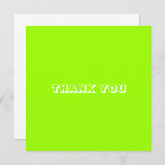 Carte Merci, vert chartreuse blanc (Devant / Derrière)