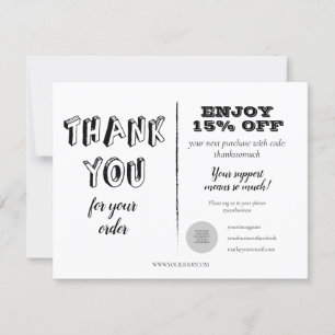 Carte Merci vintage Pour Commandes